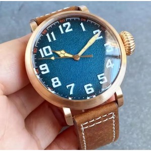 47mm 청판 브론즈 자동 시계, 빈티지 파일럿, 10Bar 방수